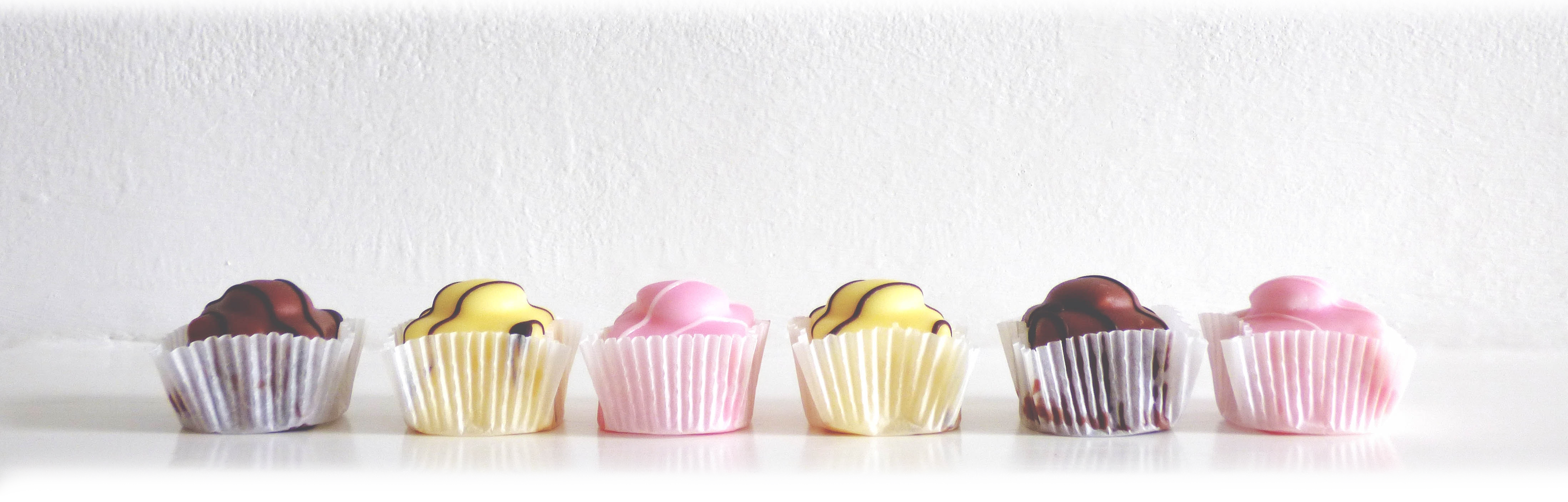 line of cupcakes